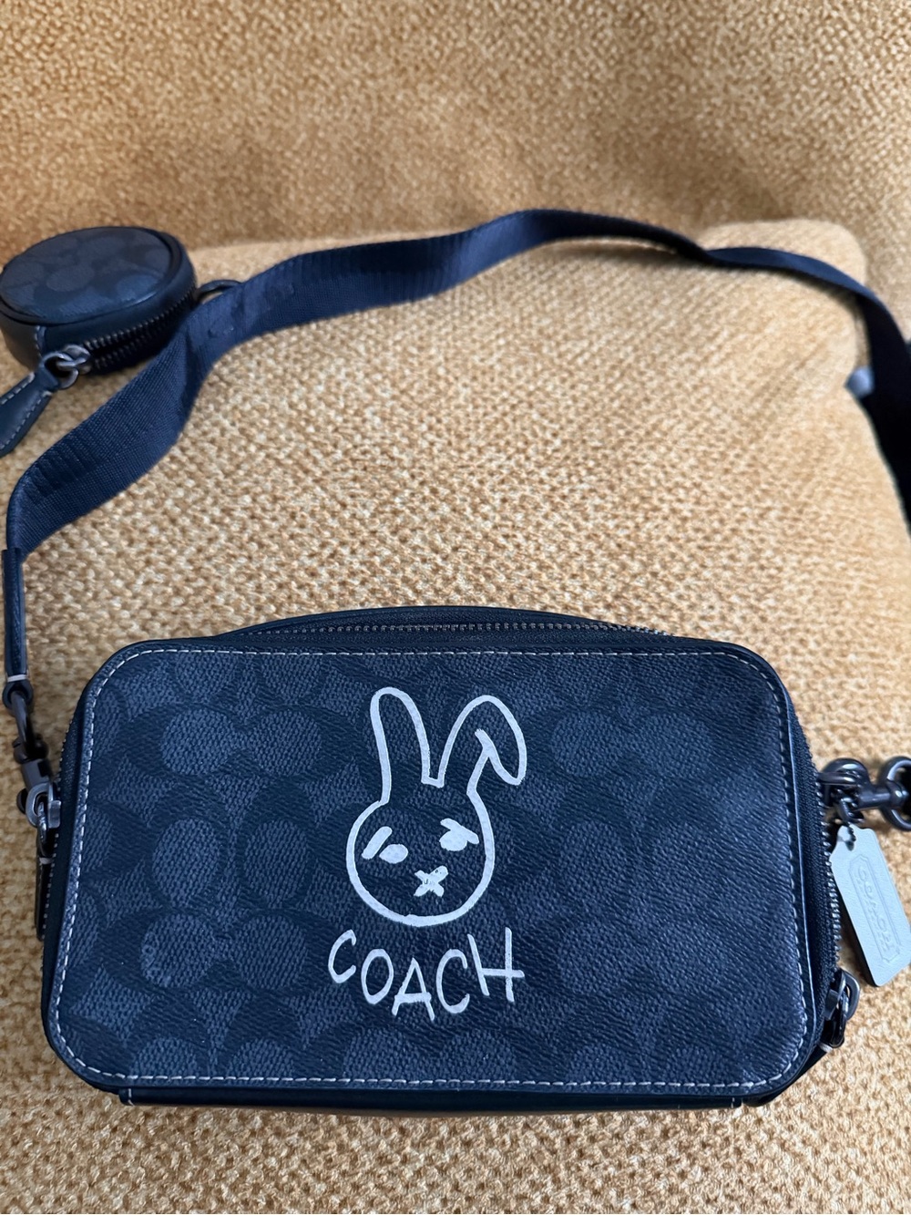 Coach Black and charcoal signature crossbody